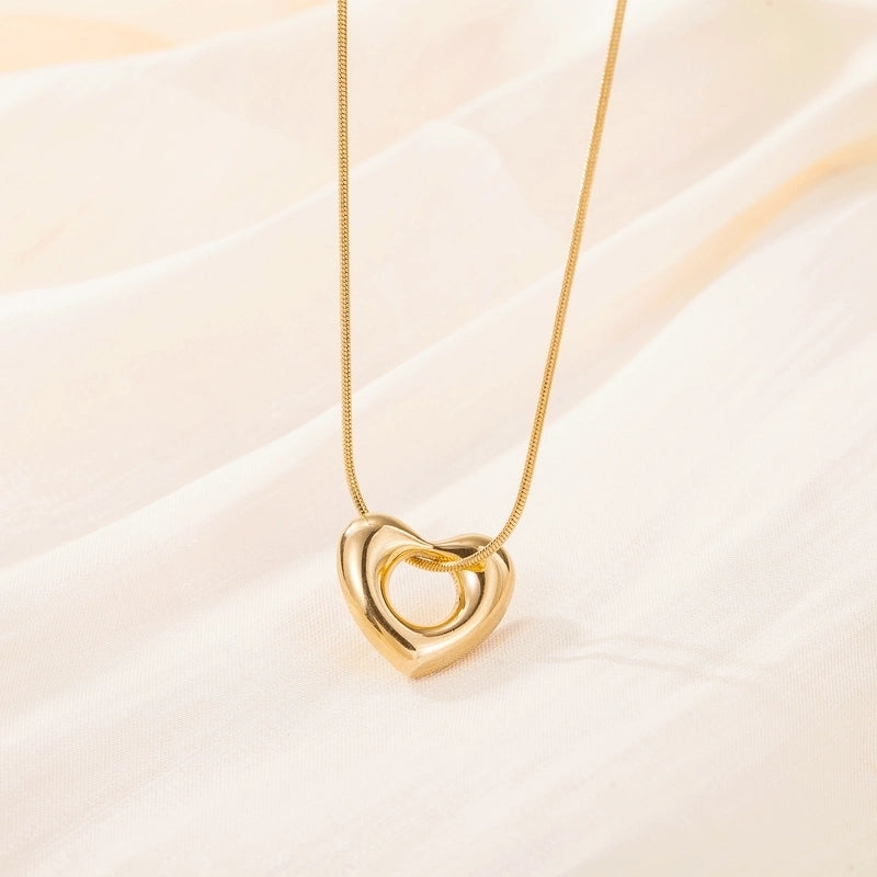 Minimalist Heart Shape Titanium Steel Pendant Necklace