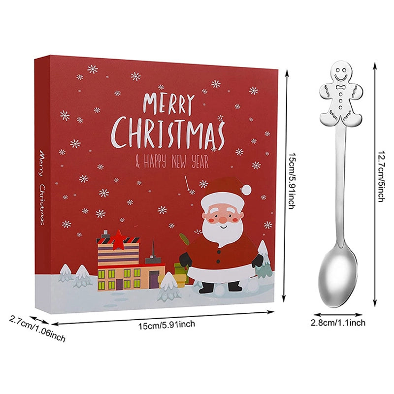 Christmas Fashion Cartoon Stainless Steel Festival Spoon 1 Set
