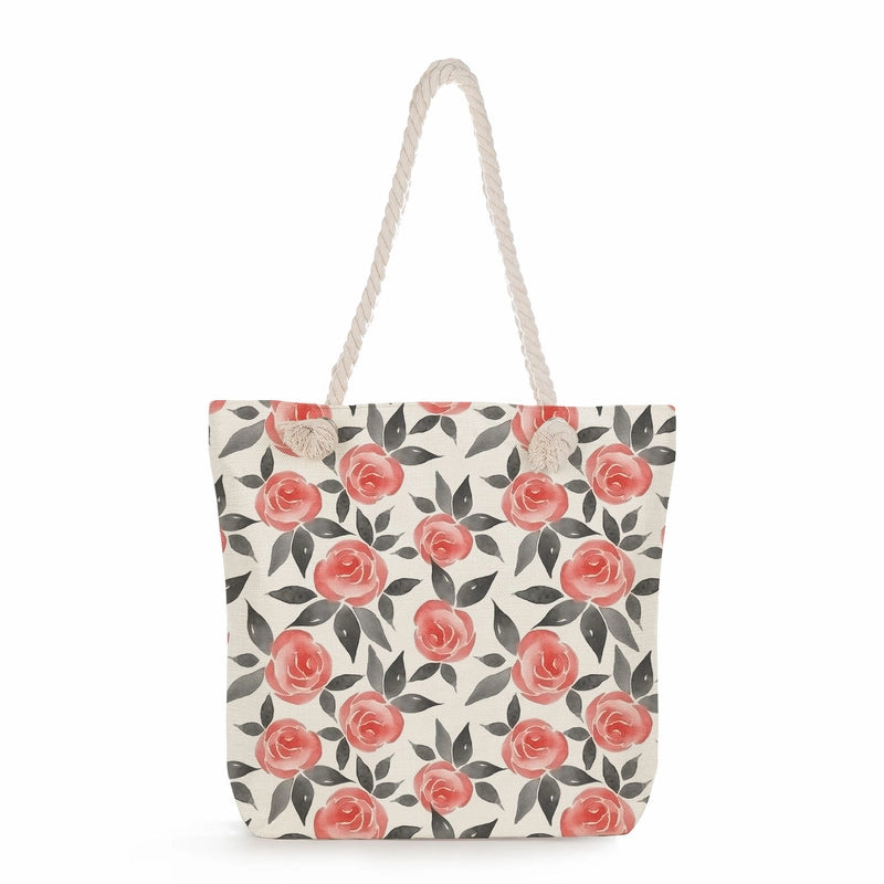 Women's Medium Linen Flower Vintage Style Classic Style Square Zipper Shoulder Bag