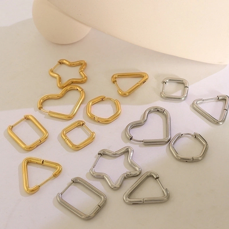 Geometric Plating 304 Stainless Steel No Inlaid 18K Gold Plated Earrings