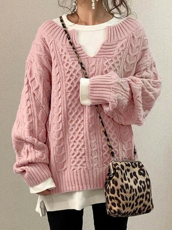 Slouchy Cable Knit Sweater