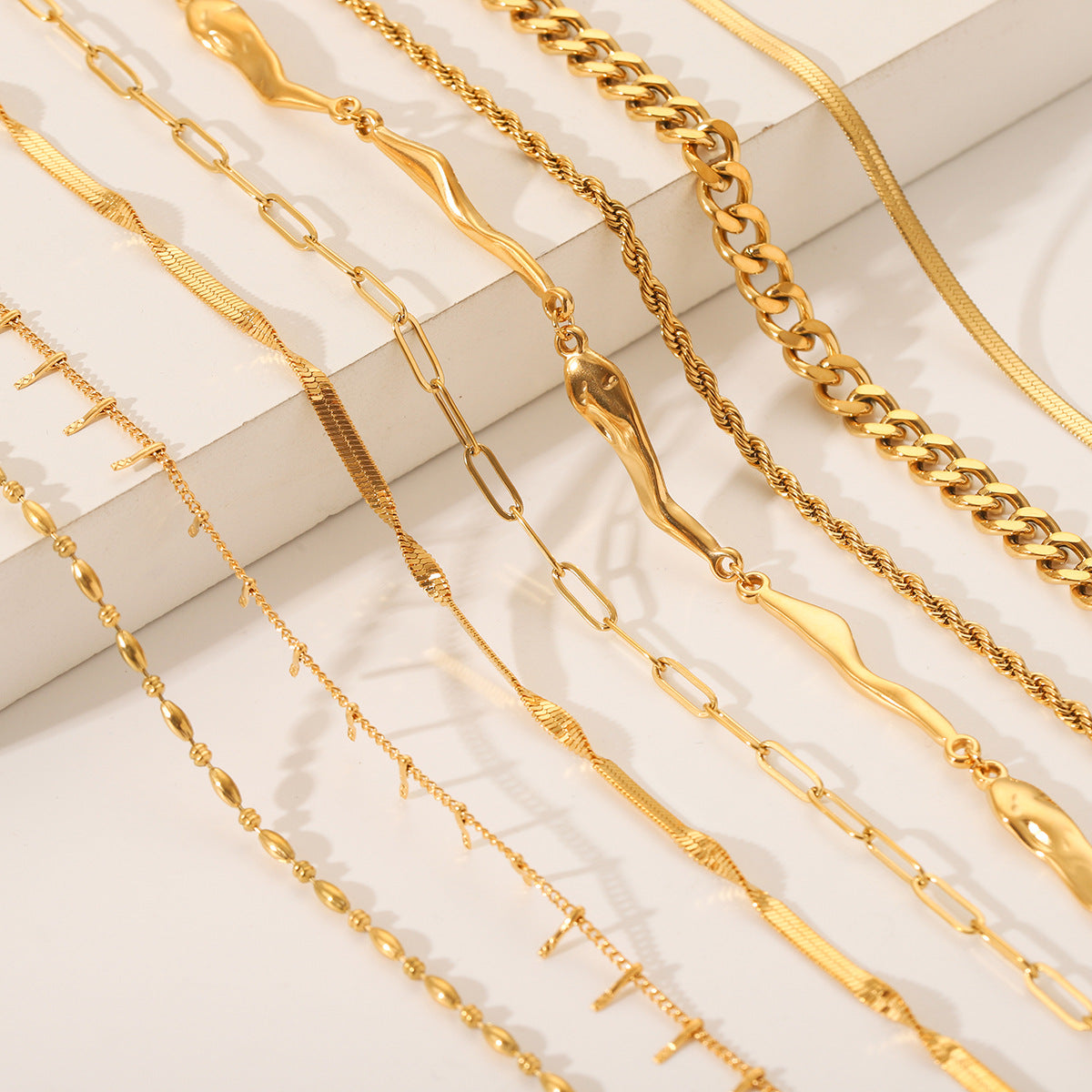 IG Style Chain Geometric Stainless Steel Electroplating Necklaces