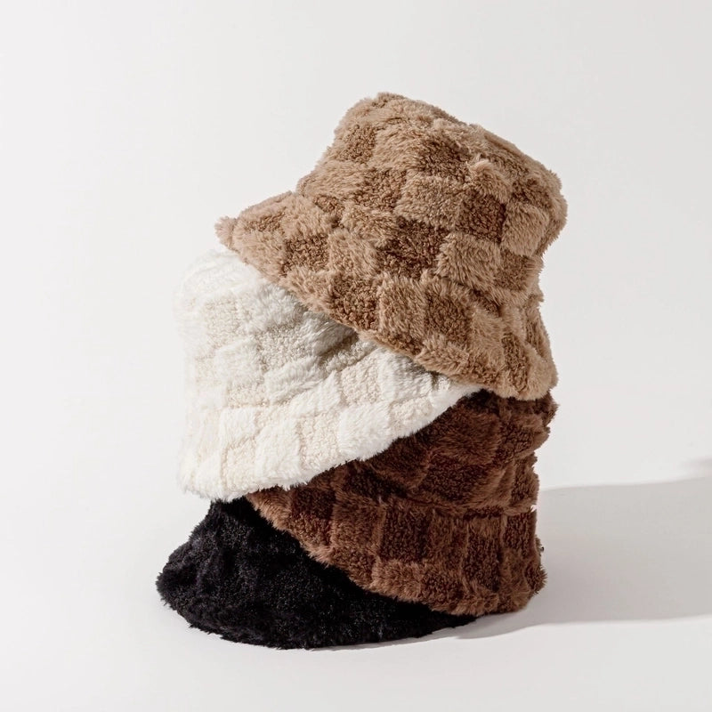 Women's Exaggerated Punk Streetwear Plaid Solid Color Big Eaves Wool Cap