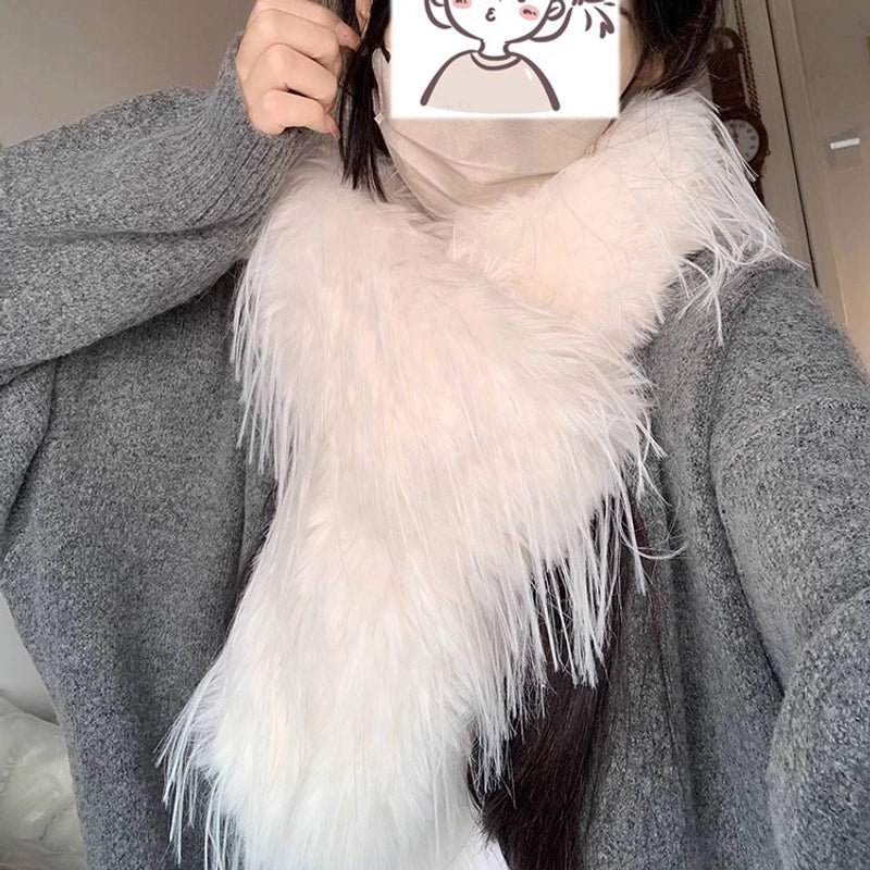 Women's Modern Style Classic Style Solid Color Plush Scarf