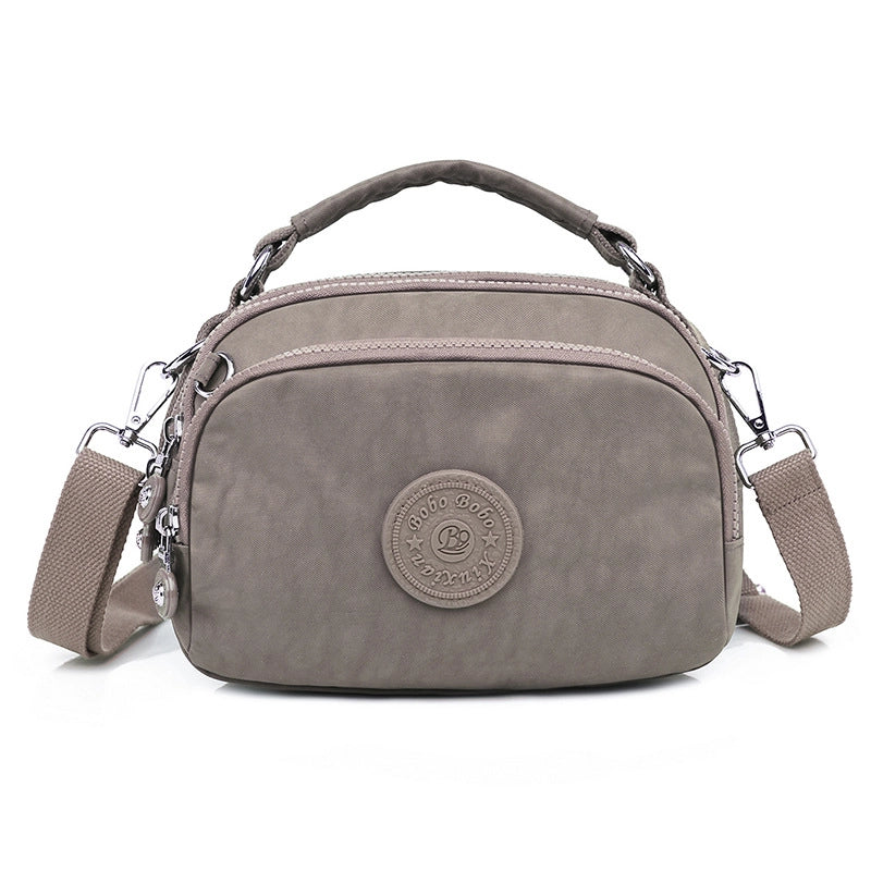 Women's Small Nylon Solid Color Basic Classic Style Square Zipper Crossbody Bag