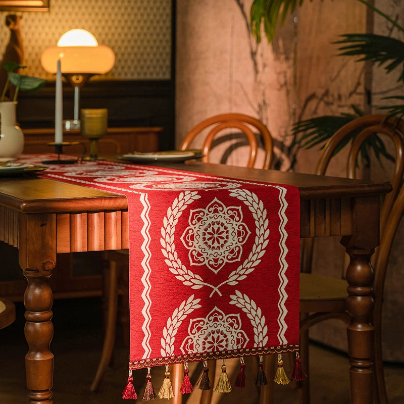 Retro Leaf Flower Polyester Tablecloths