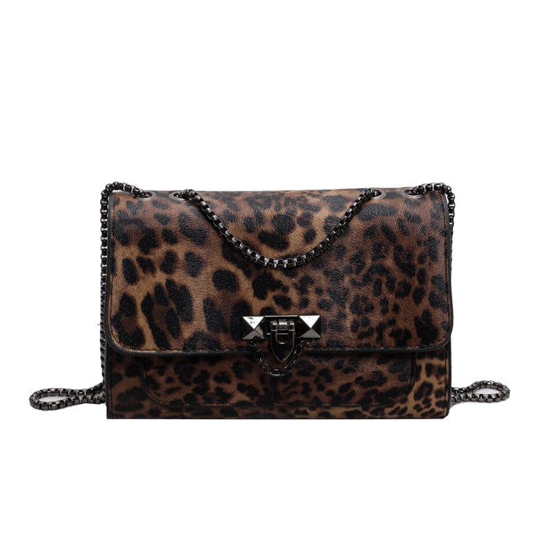 Women's Small Pu Leather Color Block Streetwear Square Flip Cover Shoulder Bag
