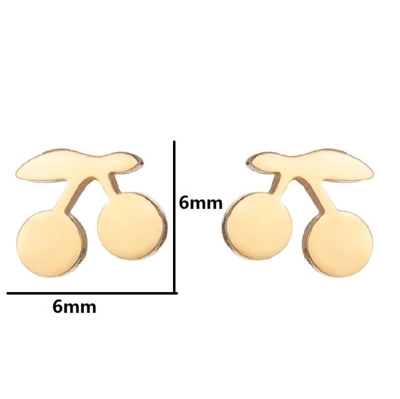 Minimalist Heart Shape Flower Stainless Steel Ear Studs 1 Pair