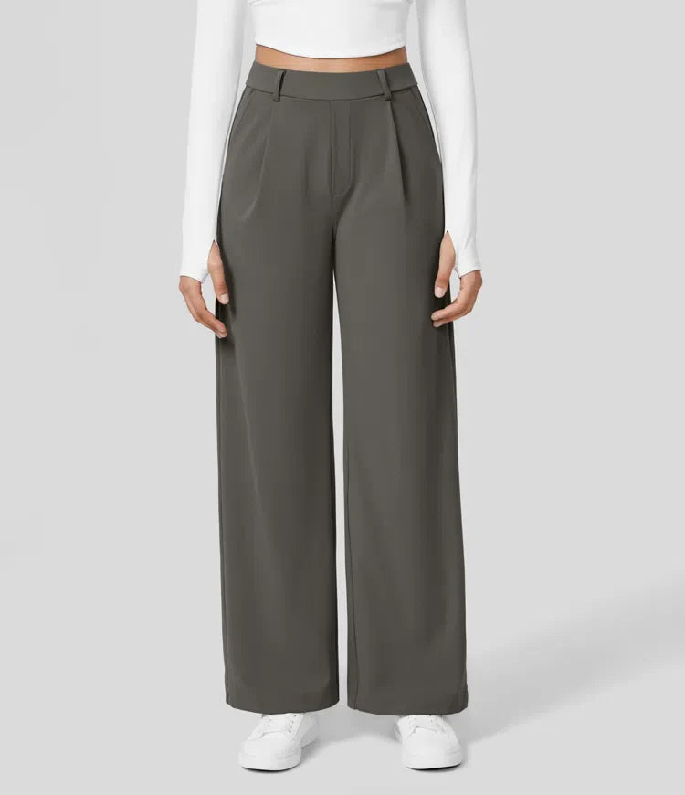 Quinn | High Waist Trousers with Side Pockets