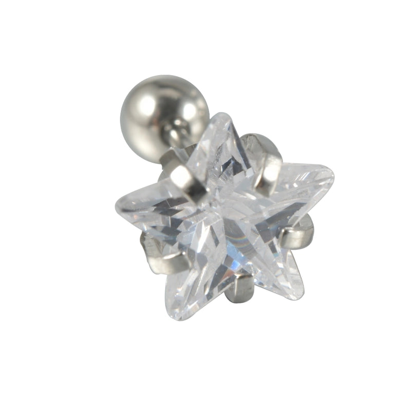 1 Piece Ear Cartilage Rings & Studs Casual Elegant Vacation Star 304 Stainless Steel Inlay Zircon 18K Gold Plated Lip Rings Ear Cartilage Rings & Studs