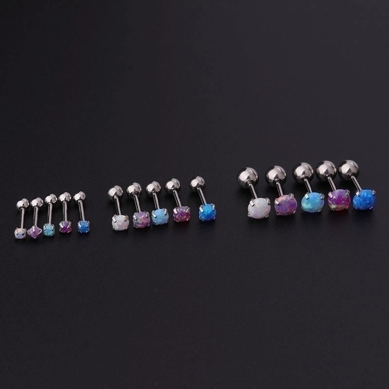 Ear Cartilage Rings & Studs Geometric 316L Stainless Steel  Plating Artificial Gemstones