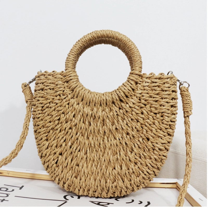 Women's All Seasons Straw Elegant Beach Classic Style Shoulder Bag Handbag Straw Bag