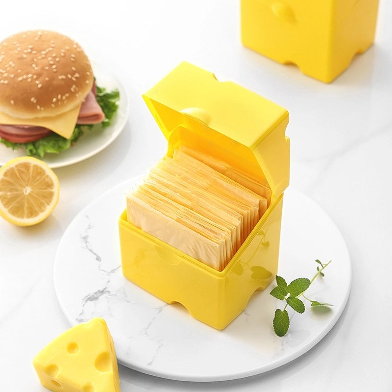 In Stock Kitchen Crisper ABS Flip Cheese Box Refrigerator Crisper Food Snack Packing Cheese Storage Box