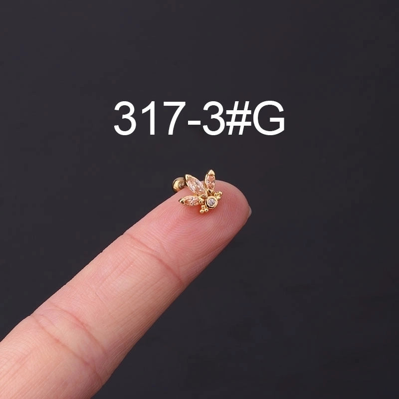 Ear Cartilage Rings & Studs Geometric Copper Plating Artificial Gemstones