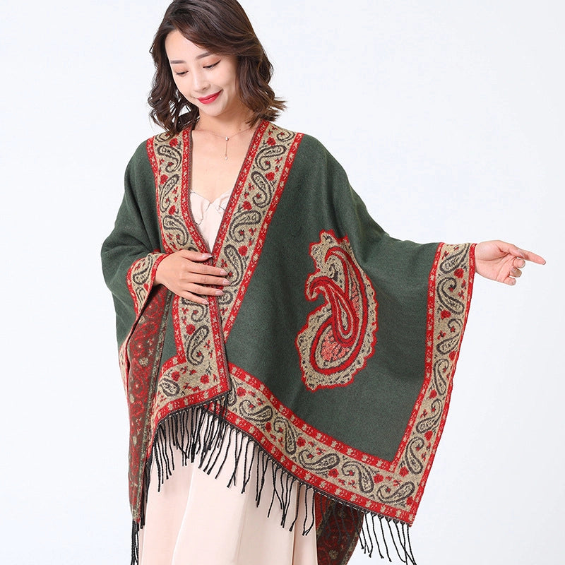 Women's Streetwear Cashew Nuts Imitation Cashmere Gradient Color Scarf
