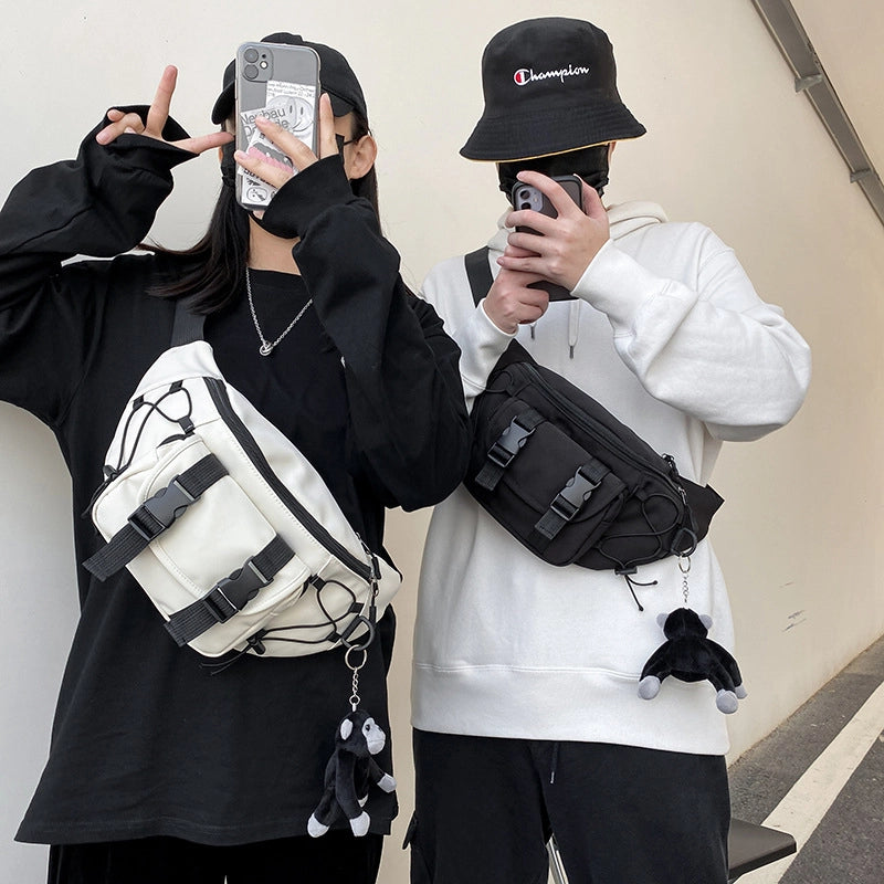 Small Solid Color Streetwear Square Zipper Crossbody Bag
