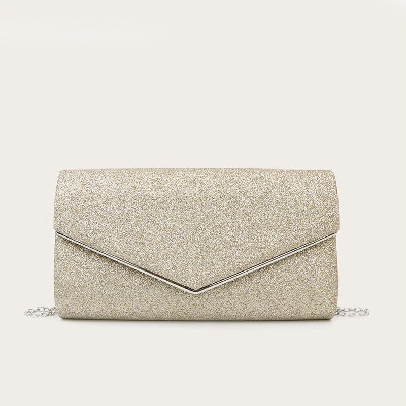 Red Black Gold Polyester Solid Color Square Clutch Evening Bag