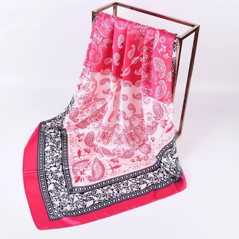 Women's Fashion Printing Satin Silk Scarves