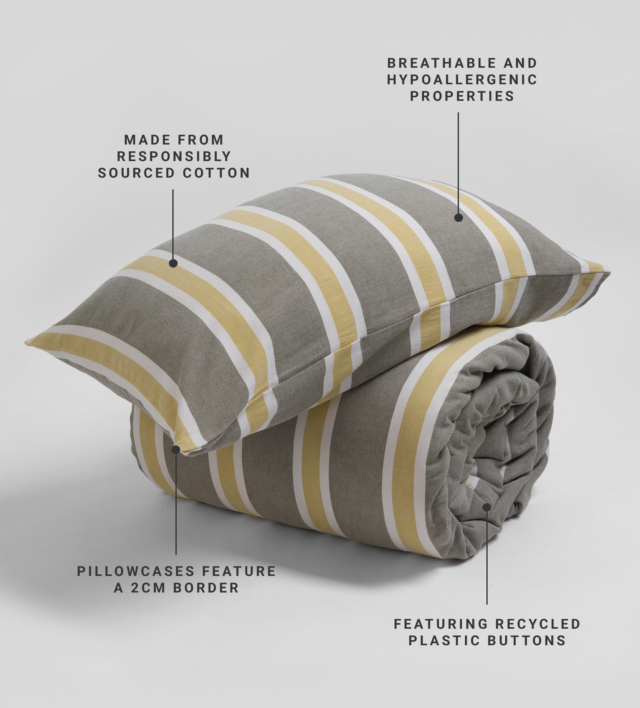 Sadie Stripe 100% Organic Cotton Pillowcase