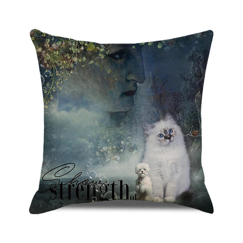 Halloween Cartoon Style Letter Dog Cat PP Cotton Couch & Sofa Decor
