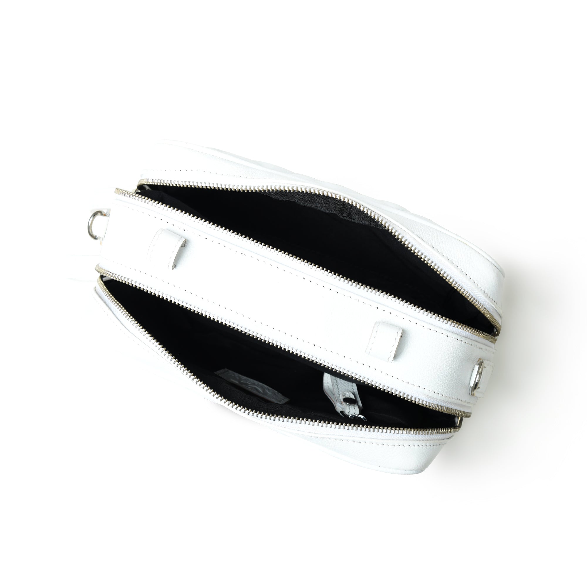 Stylish Mini Quilted Crossbody Bag. White