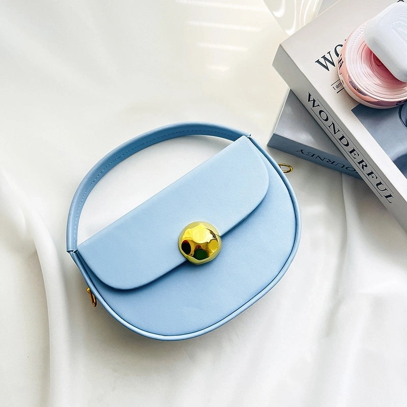 Women's Medium Pu Leather Solid Color Streetwear Flip Cover Underarm Bag