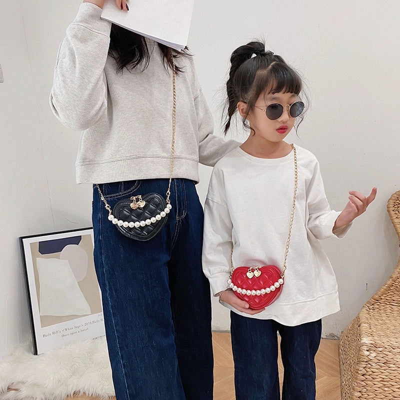 Lingge Pearl Chain Children's Bag Fashion One-shoulder Messenger Bag Coin Purse