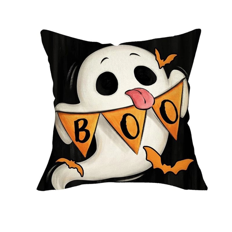 Halloween Minimalist Letter Skull Ghost Linen Pillow Cases Couch & Sofa Decor