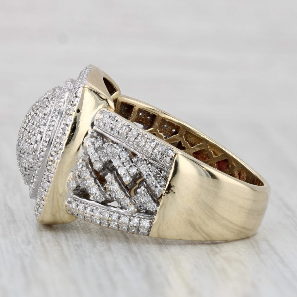0.77ctw Diamond Halo Ring 10k Yellow Gold Size 10.25
