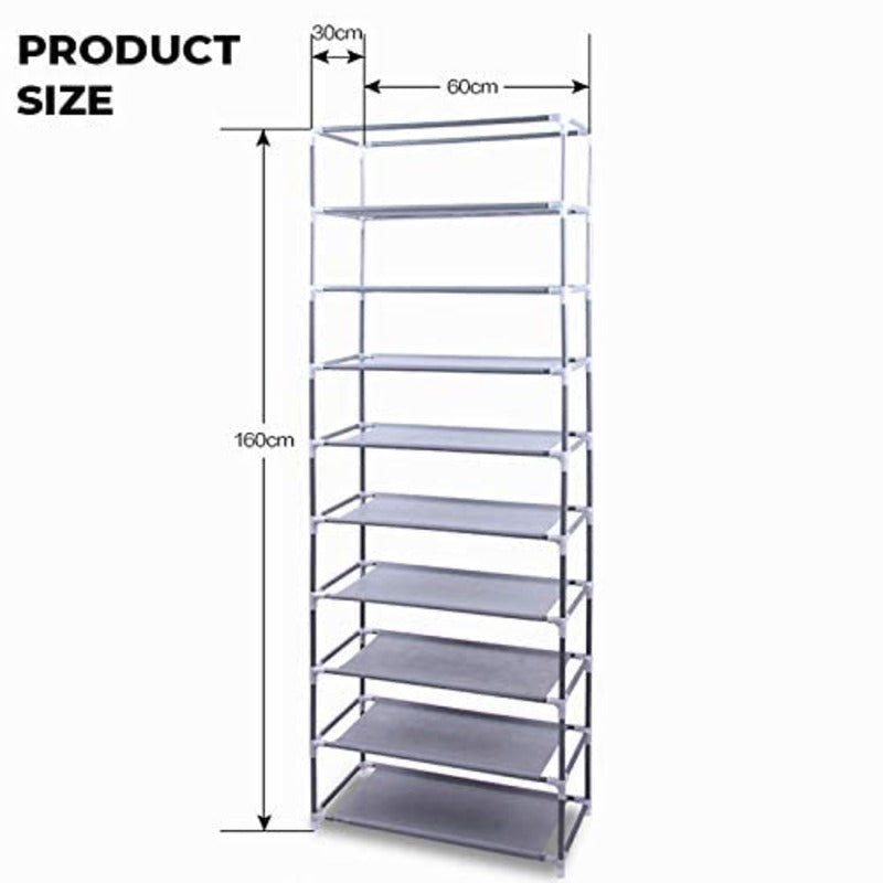 10 Layer Zipper Shoe Rack. Fabric Shoe Rack with Zipper