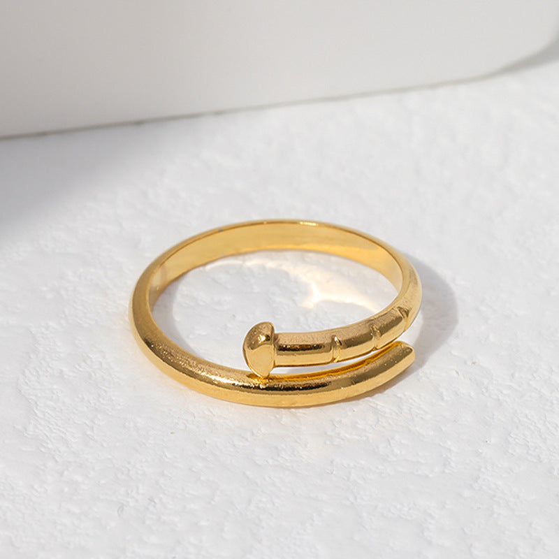 Women Minimalist Stripe Geometric Stainless Steel Electroplating Rings