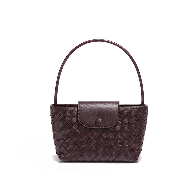 Women's Medium Pu Leather Solid Color Basic Classic Style Square Magnetic Buckle Underarm Bag