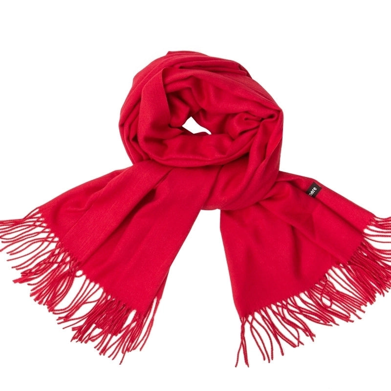 Women's Minimalist Tassel Solid Color Imitation Cashmere Scarf