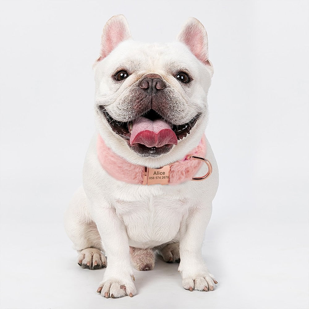 Soft Furry Personalized Dog Cat Collar