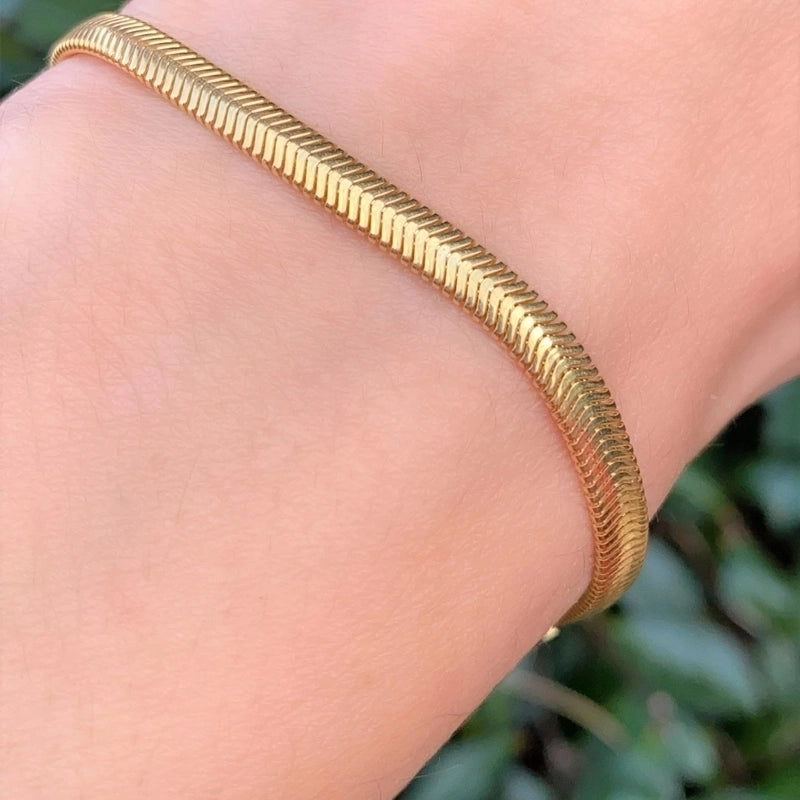 Minimalist Geometric 316L Stainless Steel  18K Gold Plated Bracelets In Bulk