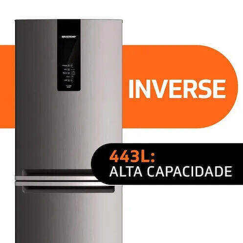 BRASTEMP BRE57AK FROST FREE REFRIGERADOR CON TURBO ICE INVERSE - 443L  -WXL