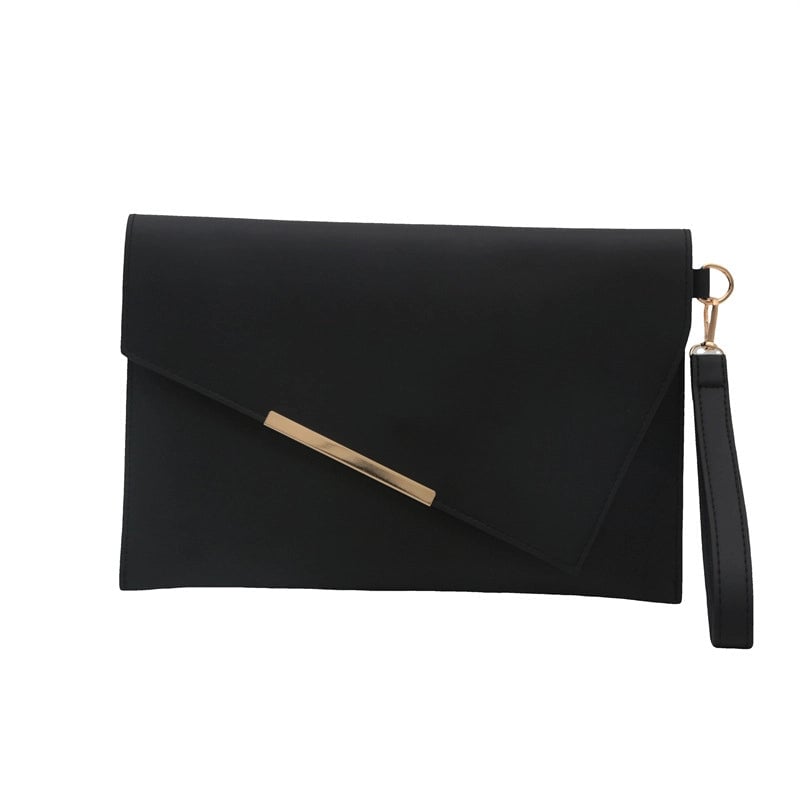 Women's Pu Leather Solid Color Elegant Square Zipper Envelope Bag