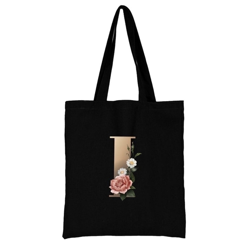 Women's Minimalist Letter Flower Shopping Bags