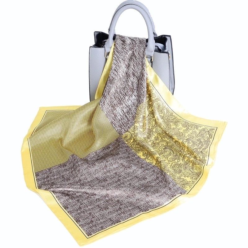 Women's Elegant Classical Lady Printing Satin Silk Scarf