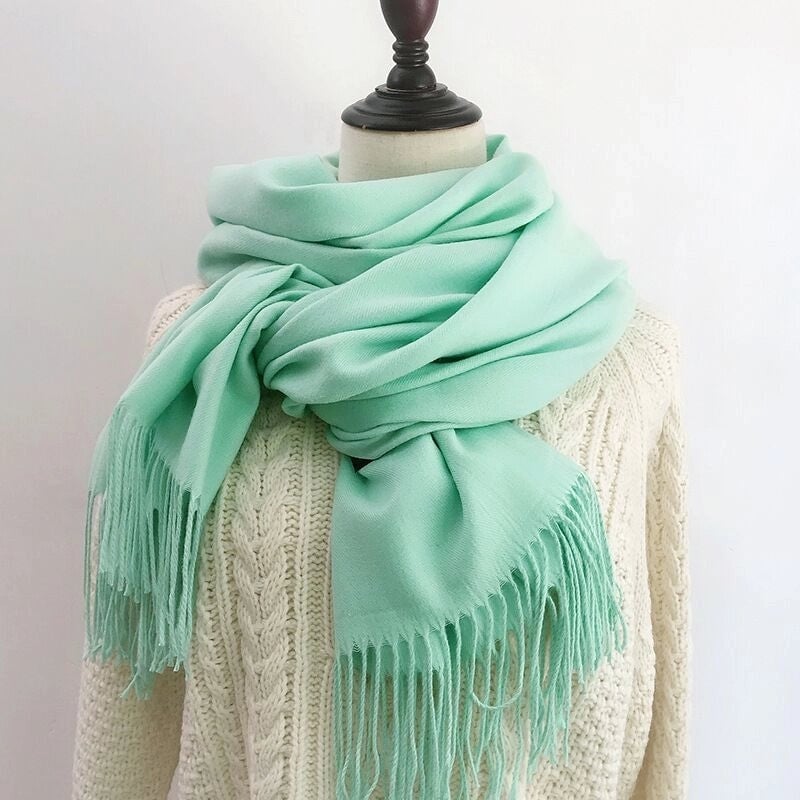 Autumn And Winter New Solid Color Scarf Sweet Wind Imitation Cashmere Scarf Women's Warm Scarf Fashion Shawl