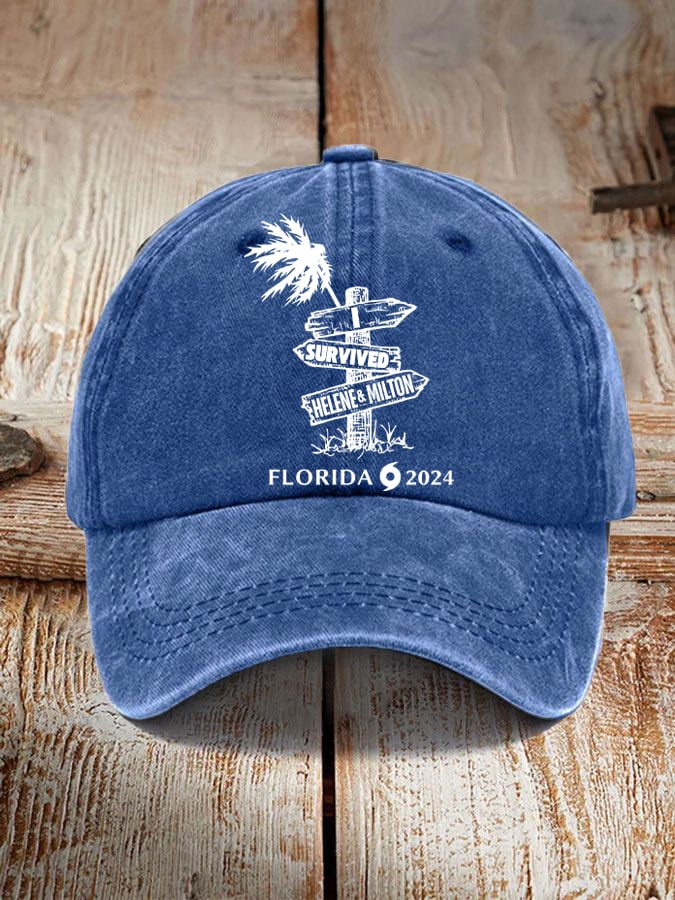 'Florida Hurricane Helene and Milton' print hat