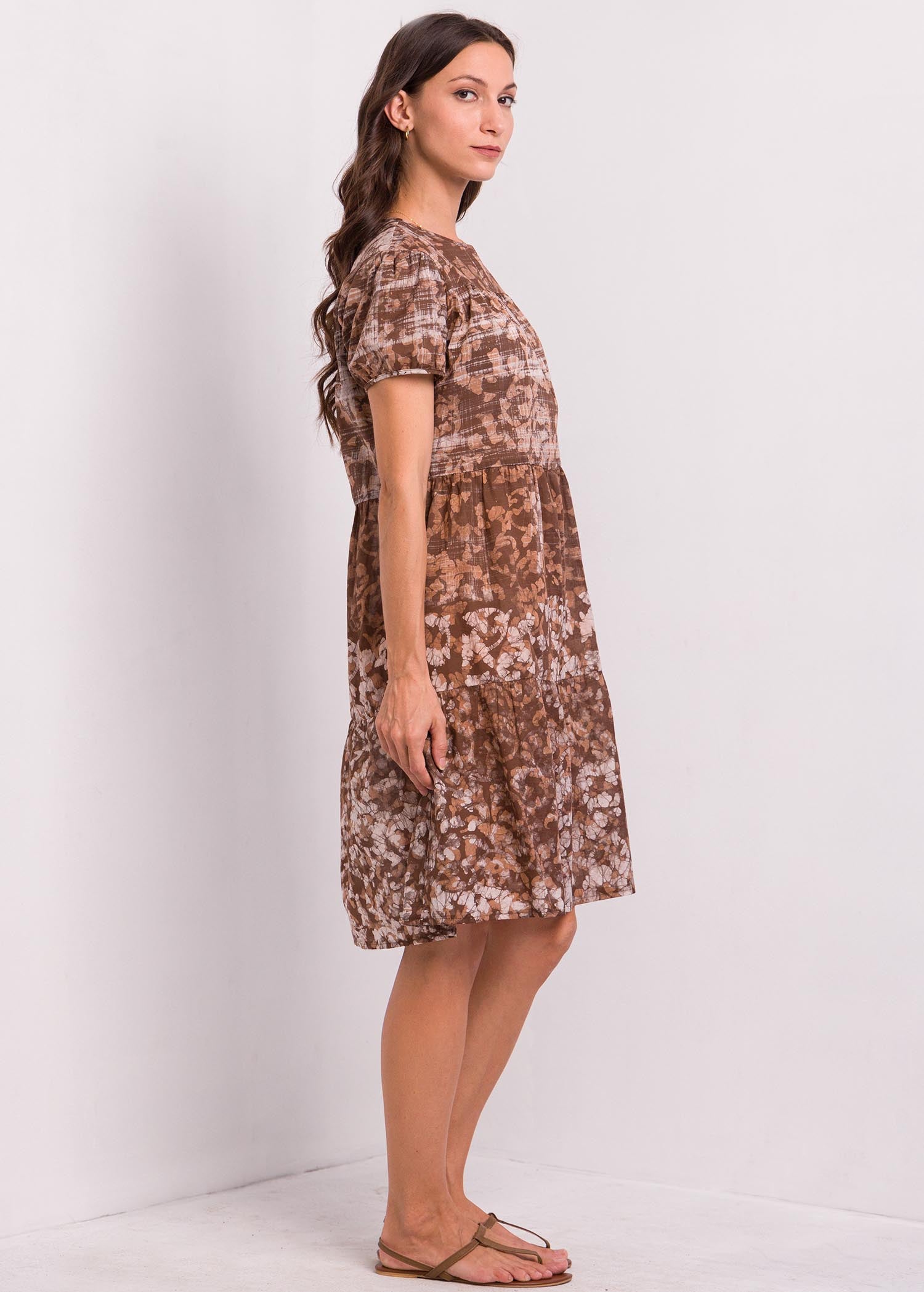 Puff Sleaved Batik Dress