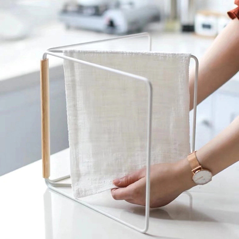 Kitchen Towel Storage Rack Countertop Lazy Drying Rack Vertical Foldable Storage Rack Hanger