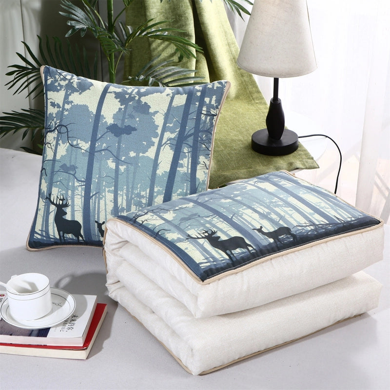 Pillow Quilt Dual-use Two-in-one Four-season Universal Car Thin Cushion Sleeping Blanket Activity Gift Printing