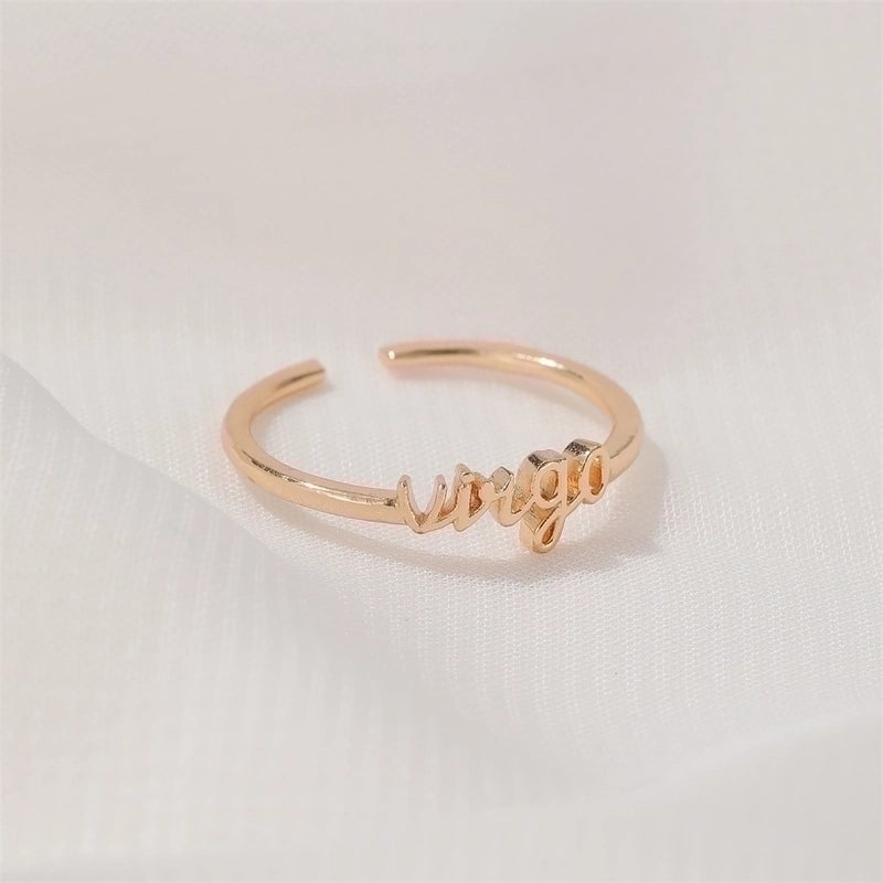 New  Fashion  Letter   Open Index Finger Single Ring  Personality Simple Twelve Constellation Ring