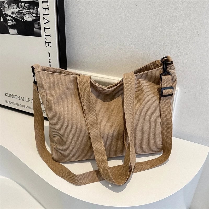Women's Canvas Solid Color Vacation Square Zipper Shoulder Bag