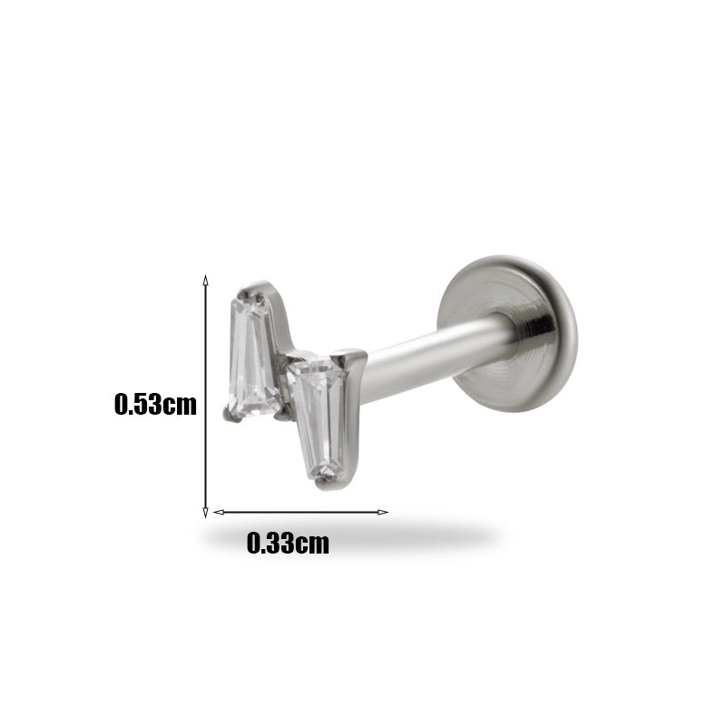 1 Piece Ear Cartilage Rings & Studs Minimalist Geometric Pure Titanium Plating Inlay Zircon