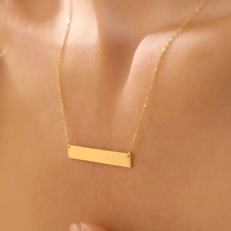 Minimalist Solid Color Stainless Steel Plating 18k Gold Plated Pendant Necklace