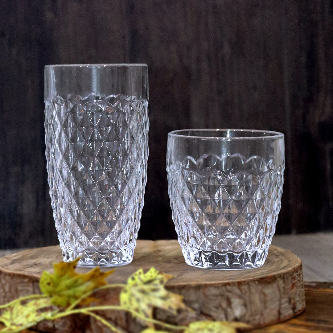 Bohemia White Glass Cups Set (12pcs)
