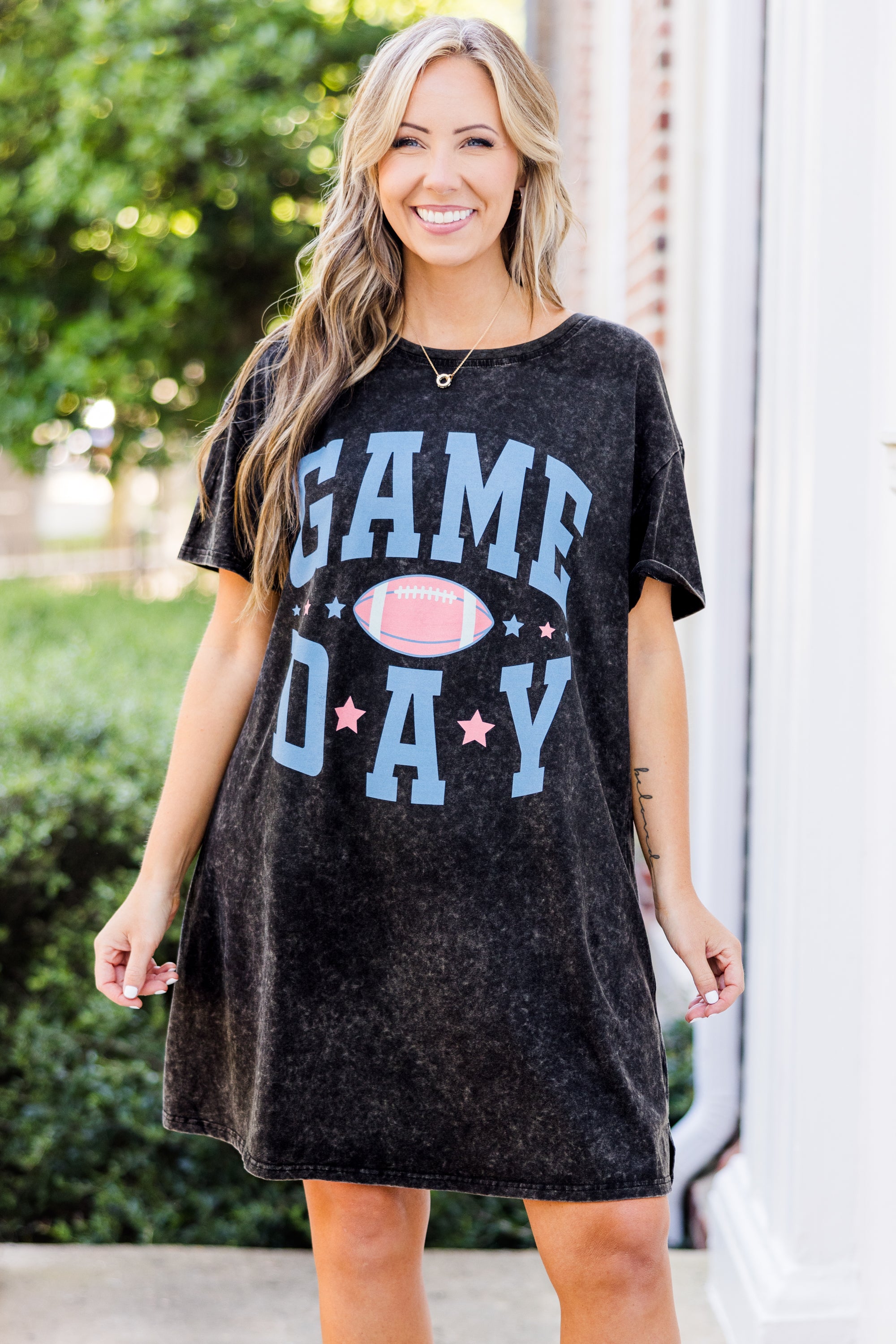 Game Days Are For The Girls T-Shirt Dress. Black